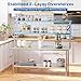 ROVSUN Stainless Steel Table with Overshelves 72