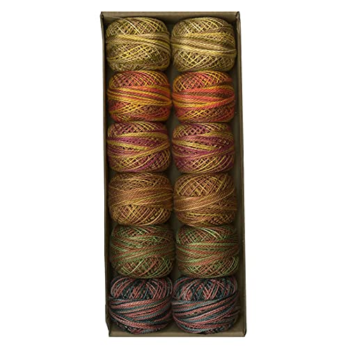 Image of Valdani Pearl Cotton Sz 8 | Two in Bark | 12 Balls | 73 Yds /Ball | 12-Ball Collection, Hand-Dyed Egyptian Cotton, Colorfast, Size 8 (67m /73 yds, 10g ball), Non-Divisible