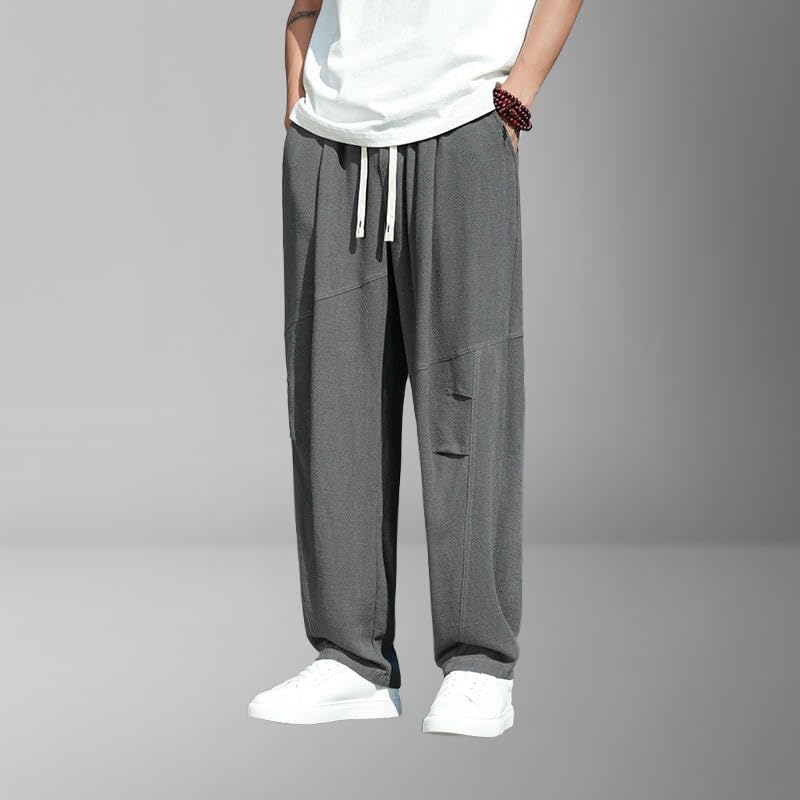 Pantalon décontracté en lin homme style chinois ample de printemps - 2