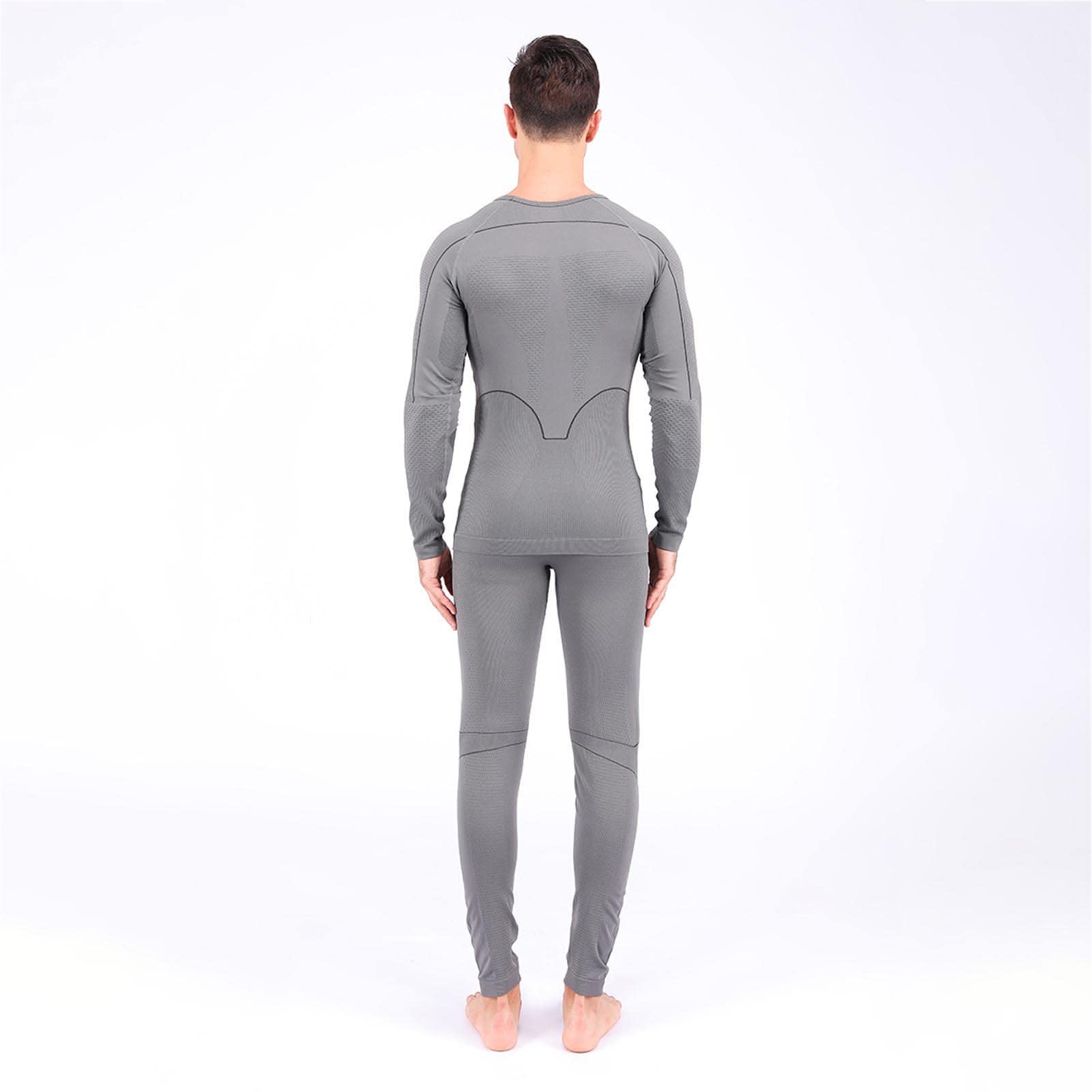 Ropa Interior Térmica Hombre, Conjuntos Térmicos para Hombre, Manga Larga Transpirable Base Térmica Capas para Entrenamiento Esquí Correr Senderismo