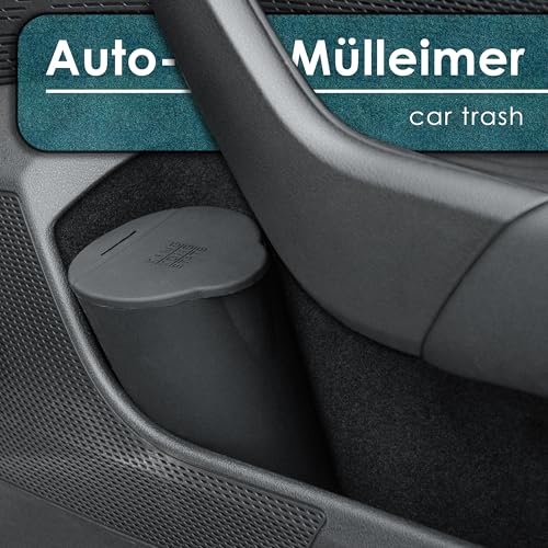 King Kong State Auto-Mülleimer mit magnetischem Verschluss - schwarzer Mülleimer für Autos aus abwaschbarem Silikon - inkl. Münzfach