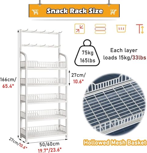 Mueble comercial de 5 niveles con barandilla anticaída para snacks 2