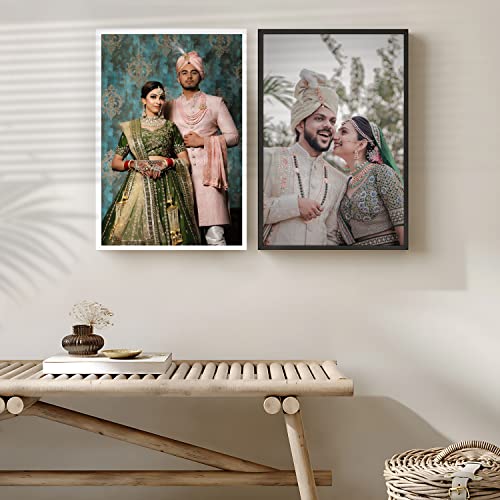 Image of Ritwika's Wood Personalized Wall Mount Rectangular Photo Frame With Your Picture Upload|Customised Gift |Available In Two Sizes (9.5X13.5 Inches And 13.5X19.5 Inches) And Two Colours, Black