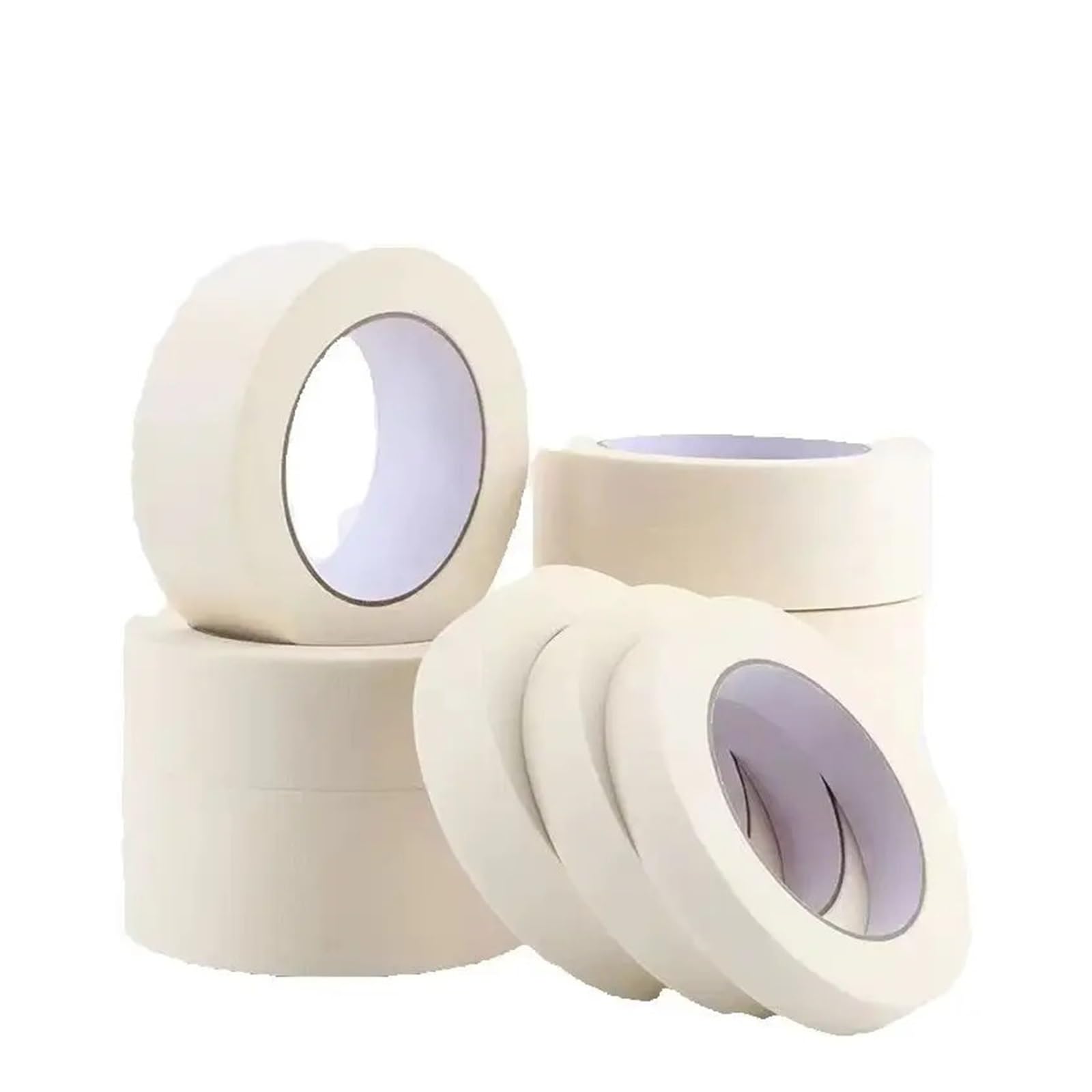 Nastro Di Carta Nastro for mascheratura in carta crespa beige da 10 pezzi | 20m 50m Pittori senza residui for la pittura murale di auto fai da te(20M,50mm)