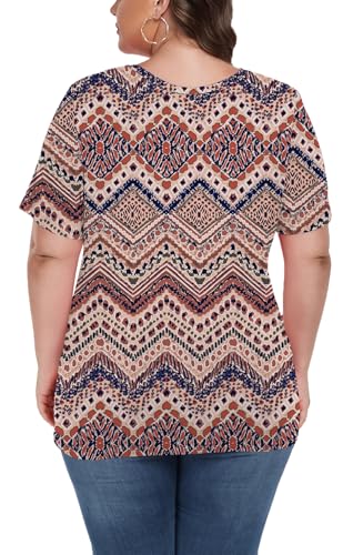 Image of ForHailey Women's Plus Size Short Sleeve Tee Shirt V Neck Basic Ladies Loose Fit T Shirt 1X-5X
