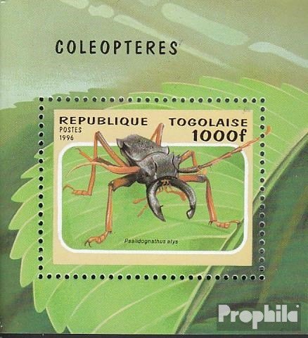 Togo Block393 (complete.issue.) 1996 Beetles (Stamps for collectors) invertebrate other