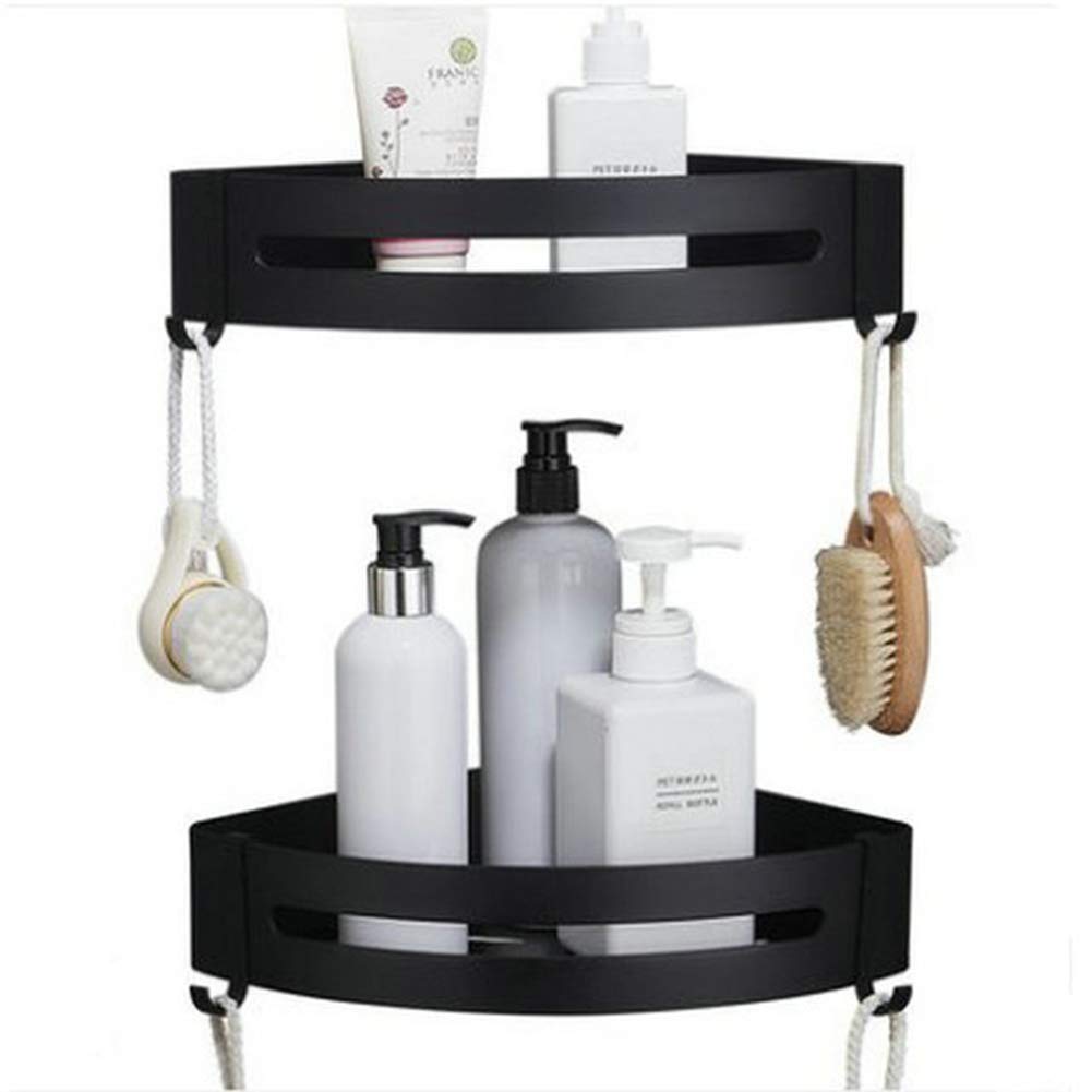 TMMLIJIPL Bathroom Corner Shelf No Drilling Bath Shower Caddy Space Aluminum Shower Basket Storage Stainless Steel Triangular Wall
