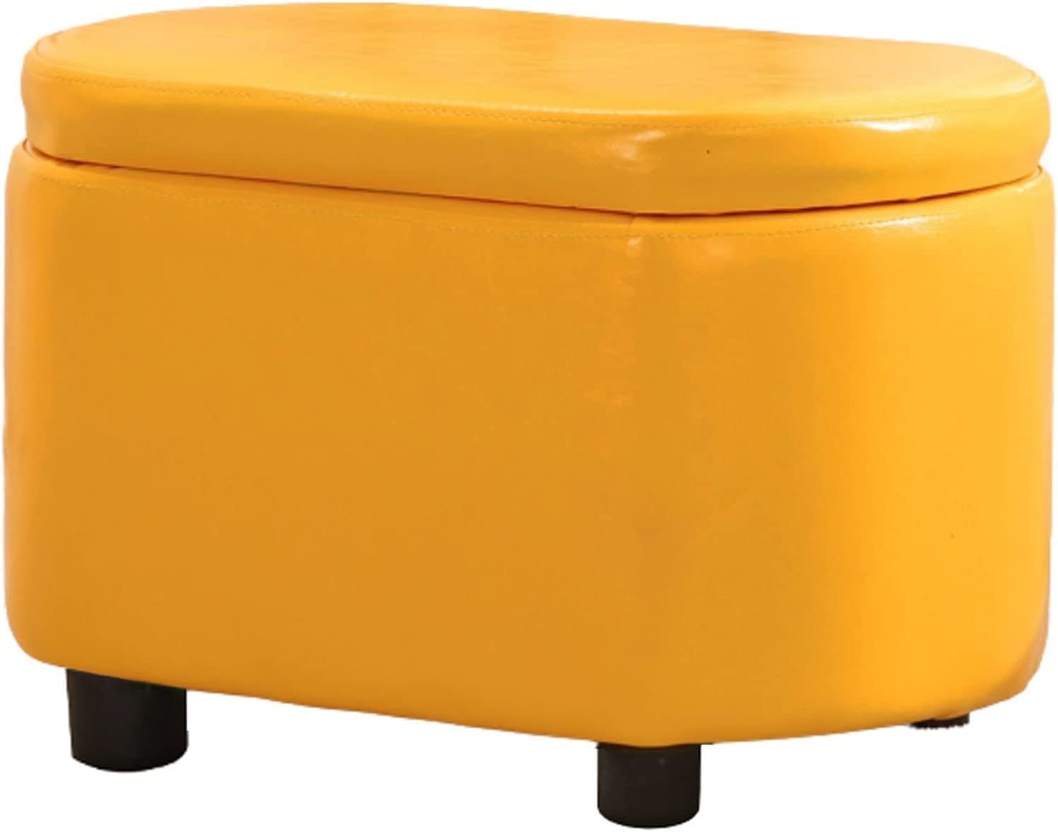 Banc de rangement en cuir PU de grande capacité : l'ottoman empilable pour le salon
