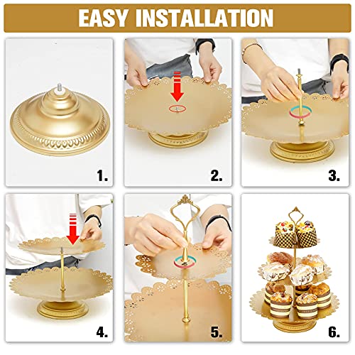 Gold Cake Stand Set Cupcake Holder For Dessert Cake Table Decor #TOP2