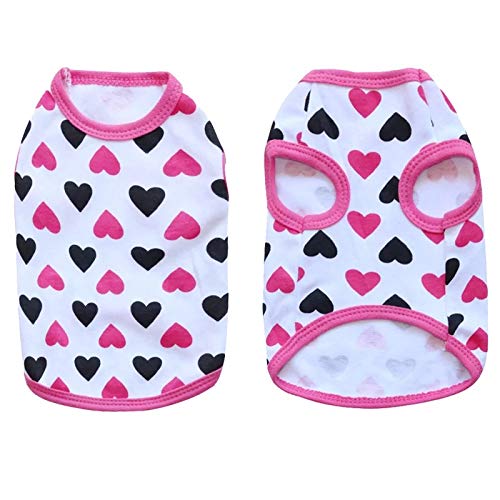 PETANGEL Heart Print Sweat Shirt for Small Dogs Cotton Sleeveless Shirt For Shih Tzu, Chihuahua, Maltese, Poodle etc.(Size: L, Chest Girth 45cm,Neck Girth 32 cm,Back Length 34 cm,Pet Weight: 3.5Kg - 6.5Kg) (B09SPC31TP) Amazon Price History, Amazon Price Tracker