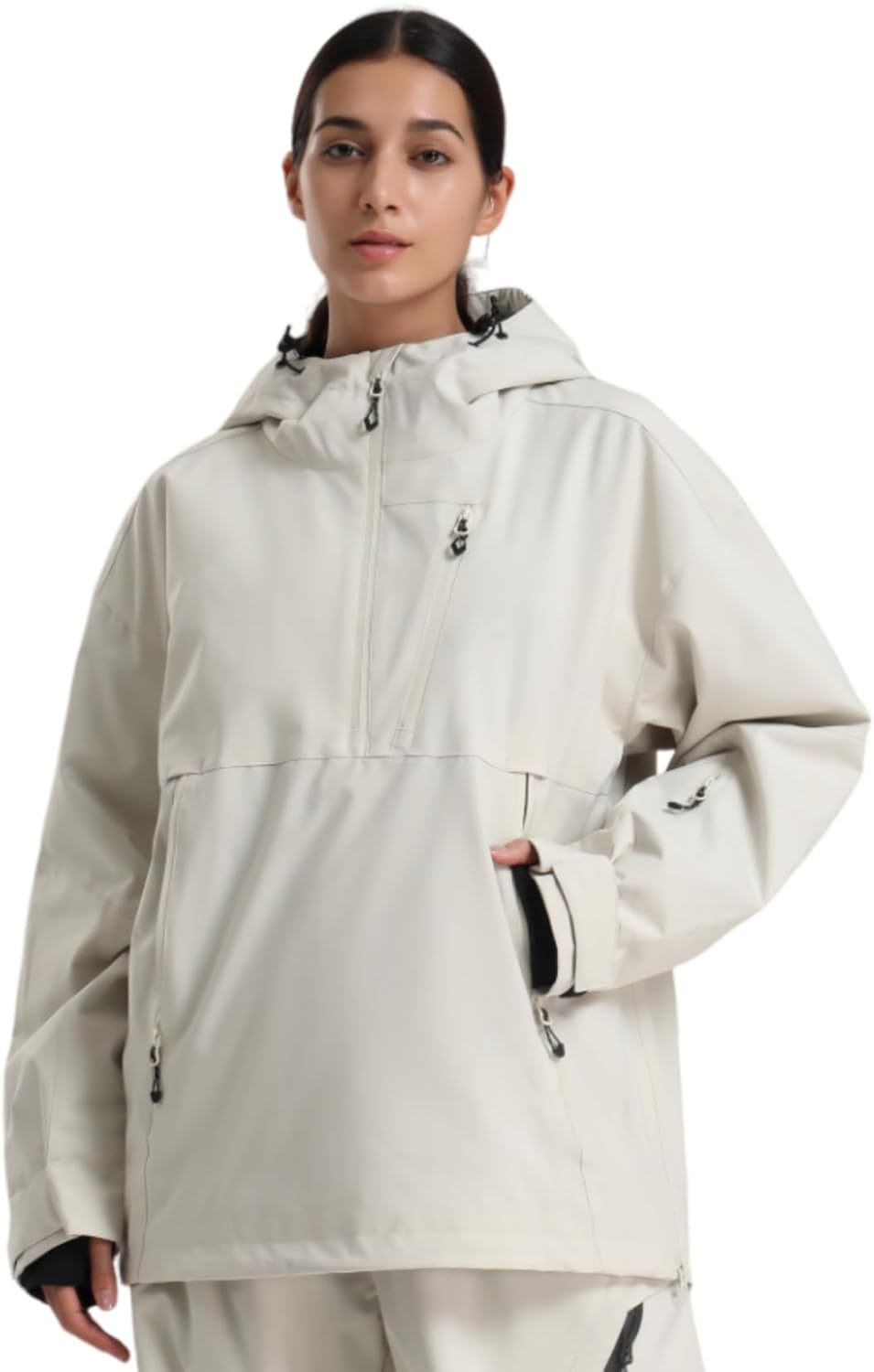 GSOU SNOW Women's Snowboard Jacket Baggy Ski Jackets Waterproof Snow Hooded Coat Windproof Mountain Winter Outdoor Sports