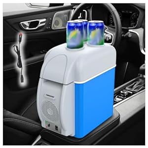 HAZARA Reiskoeler voor auto, 7,5 l, auto 12v, geluidsarme thermo-elektrische koeler, met koel- en verwarmingsfunctie vrachtwagenkoeler, gebruikt om dranken, snacks op te slaan