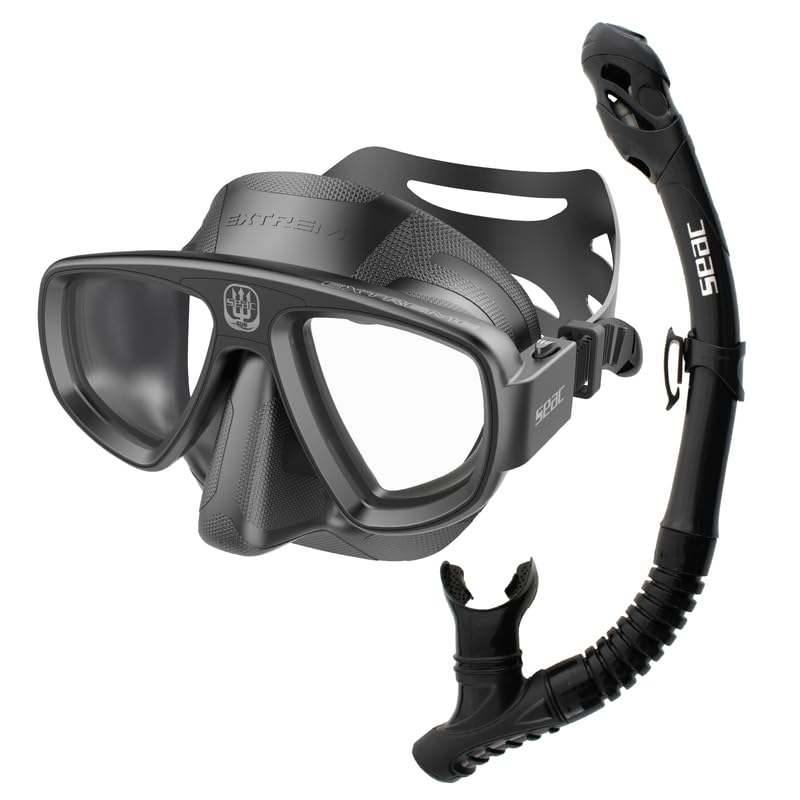 SEAC Set Bis Extreme Dry, Scuba Diving Mask and Snorkel with Dry Top System and Purge Valve