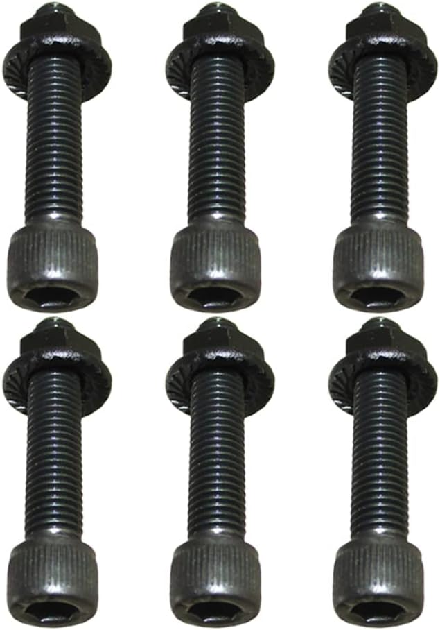 DJ-Motor 6pcs 1/4-28 x 1.25 Racing Wheel Stud Bolt Serrated Hex Flange Nut for Racing Go Kart