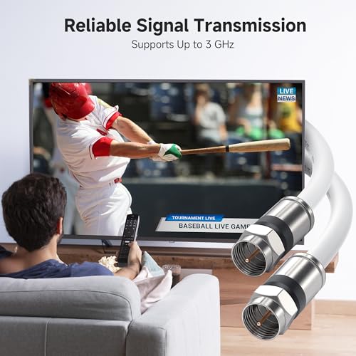 image for Cable Matters 3-Pack RG6 Coaxial Cable - 3ft, [CL2 Rated for in-Wall U