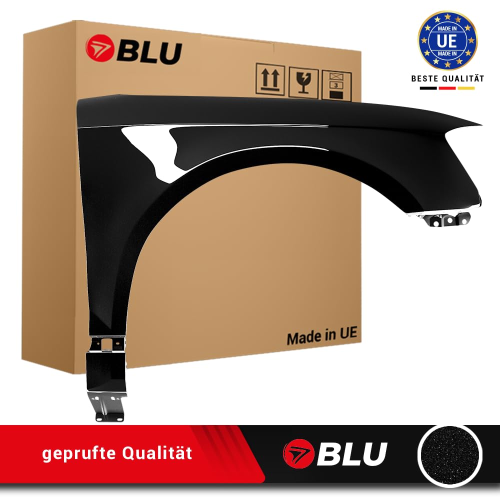 BLU Kotflügel Passend für Audi A3 8P II-generation LIFT LZ9Y Rechts Schwarz | 2008-2012 | Vorderseite Vorne | Lackiert | Einbaufertig