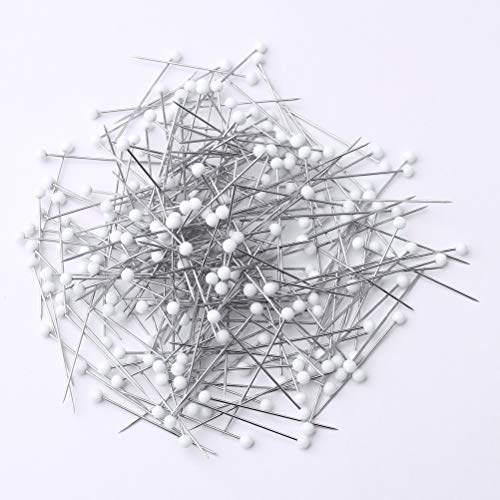 250 Pieces Sewing Pins Ball Glass Head Pins Straight Quilting Pins for Dressmaker Jewelry Decoration, White