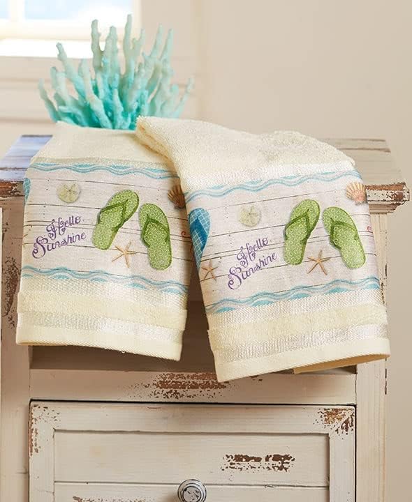 Amazon.com: Flip-Flop Hand Towels - Tropical Island Bathroom Décor ...