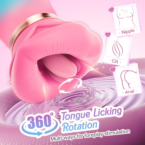 Image of Vibrator Adult Sex Toys for Women - Sovokn 5IN1 Mouth Sucking Vibrator Rose Sex Toy, 10 Tongue Licking, 3 Auto & 1 Manual Sucking Adult Toys New APP, Anal Clit Nipple Vibrators Female Couples Sex Toys