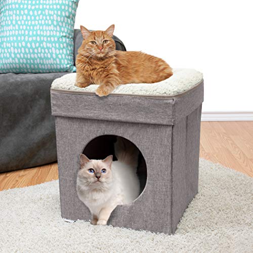 Cube empilable pour chat Kitty City avec griffoir intégré et coussin douillet - 12