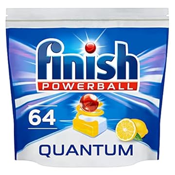 Finish - Pastiglie per lavastoviglie Finish Quantum Powerball, al limone