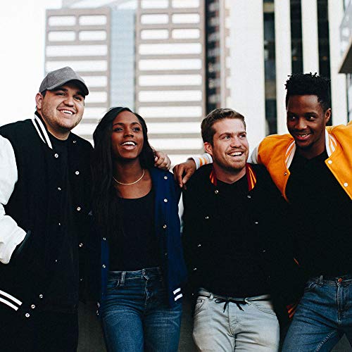 Stewart & Strauss Varsity Letterman Jacket Navy Blue Wool & Gold Leather,C136-L - Thumbnail 7
