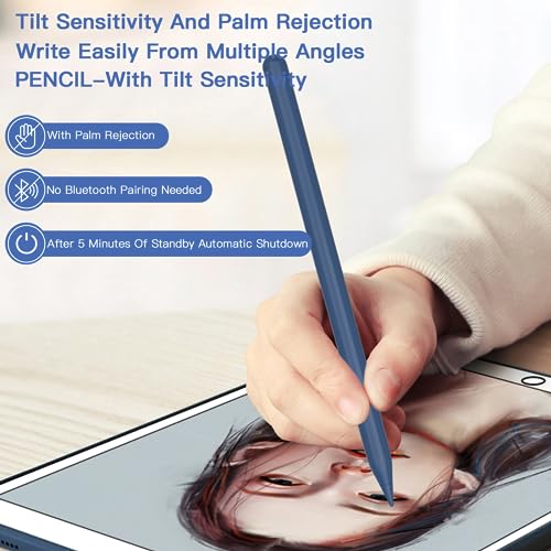 Image of iPad Pencil 2.5X Fast Charge Low Latency Pixel Perfect Precision Palm Rejection, Compatible with 2018-2025 Apple Mini 7 /6 /5th, iPad 6th-9th /10th, Pro 12.9 /11 /13 /M4, Air 3 /4 /5 /M2