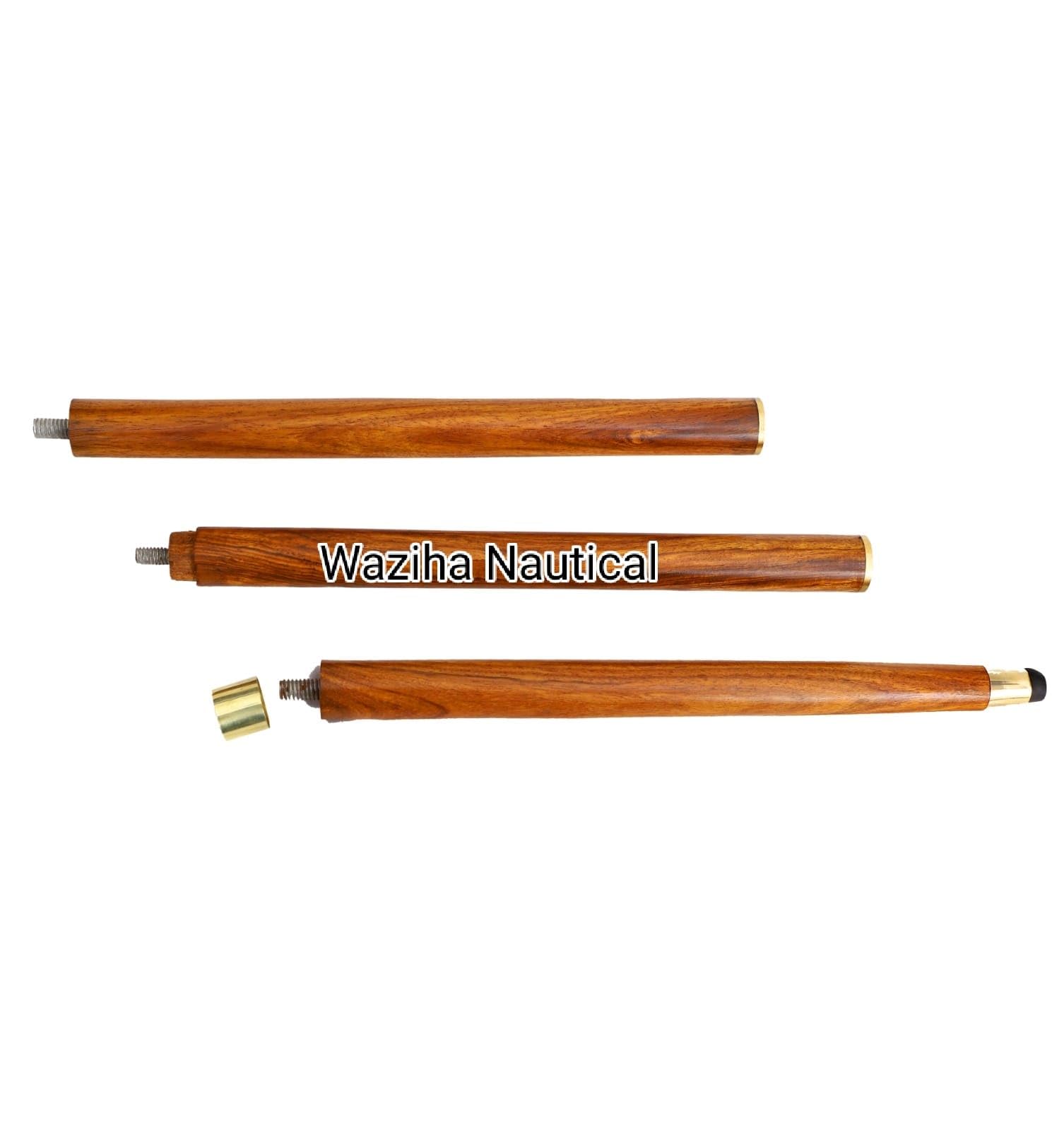 Waziha Nautical Brass Designer Walking Stick Cane Vintage Style with 3 Foldable Walking Stick Gift for Fathers Day - Image 4