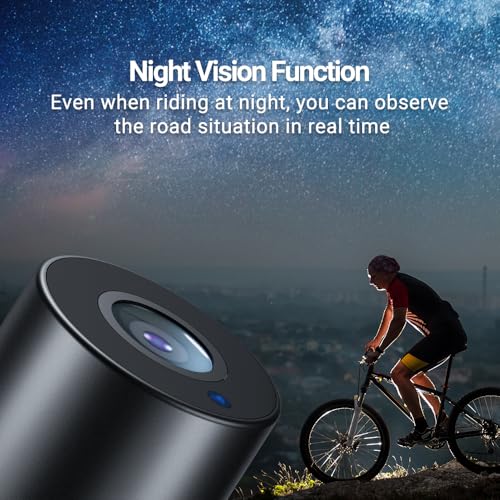 FEISIKE Handlebar Bike Mirror, Bicycle Rear View Camera with 4.3'' HD Night Vision Function, 145° Wide Angle View, Adjustable Rotatable Bracket, Compatible with Bicycle, Mountain, Road Bike