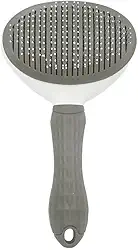 Escova Removedora de Pelos para Cães e Gatos, Rasqueadeira com Cabo Ergonômico, Cinza