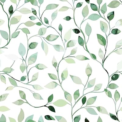 Wookmmy Modern Blue and Sage Green Leaf Peel and Stick Wallpaper Botanical Design Removable Self Adhesive Vinyl Contact Paper for Bathroom Waterproof Bedroom Farmhouse Wallpaper 17.7" x 70.8"