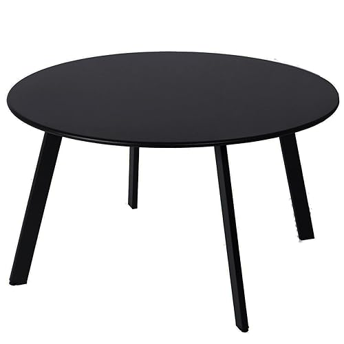 Patio Coffee Table - Metal Steel Outdoor Round Table Weather
