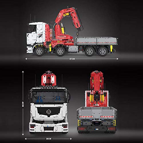 Foxcm Technischer RC Truck mit Pneumatischem Kran, Großer Ferngesteuerter LKW mit 11 Motoren, 8238 Teile Bauset… – Bild 7