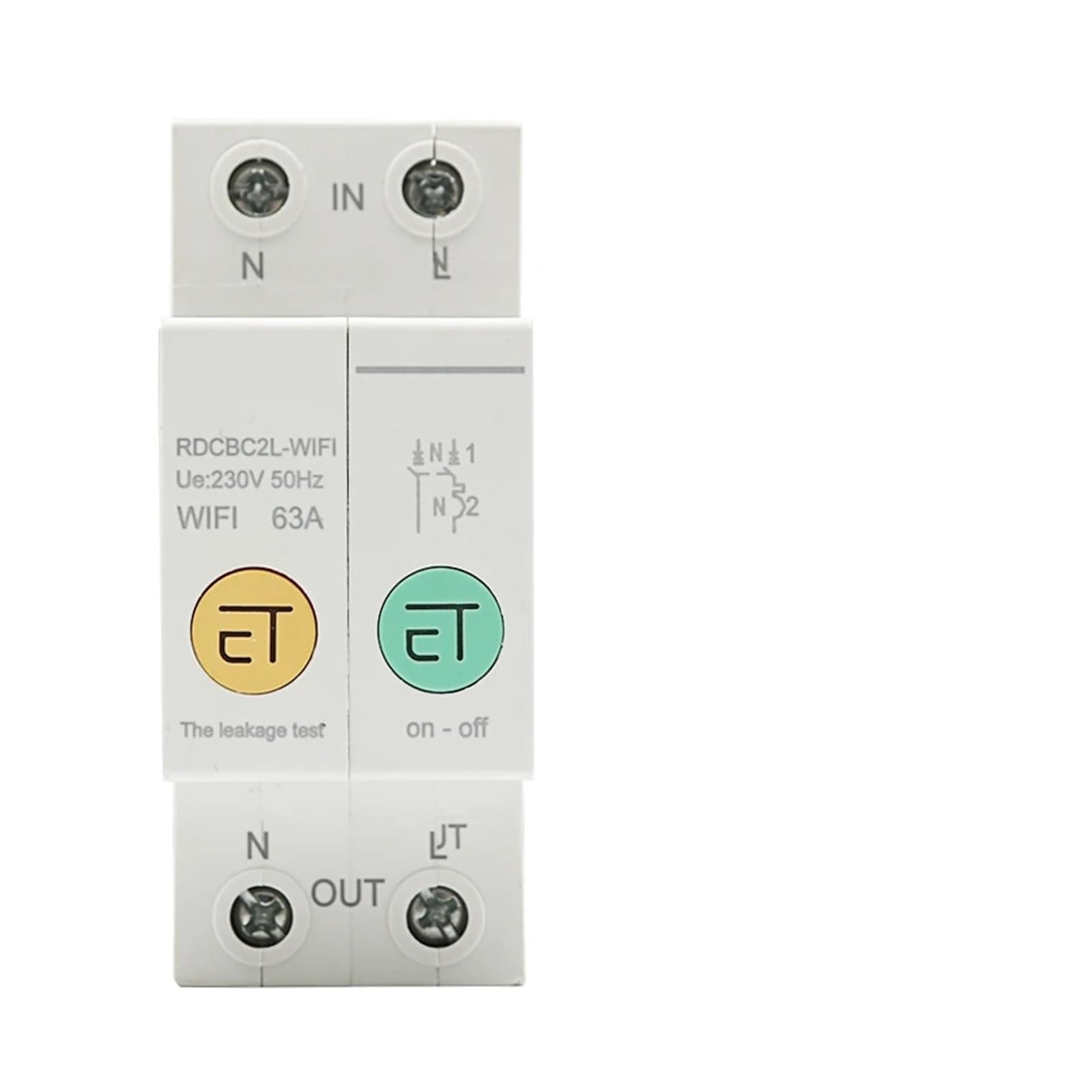 Disjoncteur WiFi 1P+N avec compteur de consommation kWh et relais voltmètre RCCB 50A