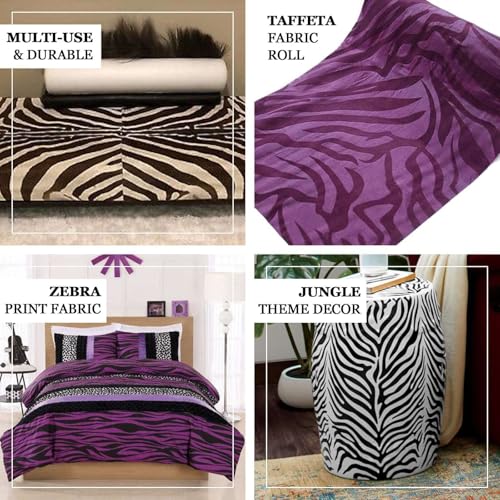 Premium Eggplant Zebra Print Taffeta Fabric Roll - 54" x 10 Yards for Elegant Decor and Custom Creations 5 Premium Eggplant Zebra Print Taffeta Fabric Roll - 54" x 10 Yards for Elegant Decor and Custom Creations - Image 4