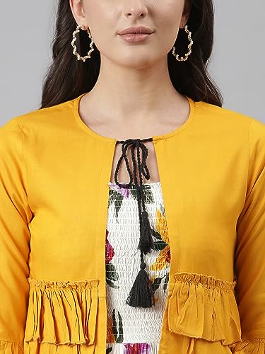 Image of DEEBACO Women Floral Printed Shrug Dress
