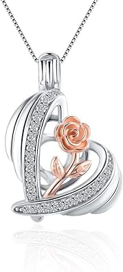 Rose Flower Heart Cage Pendants for DIY Jewelry Making Sterling Silver