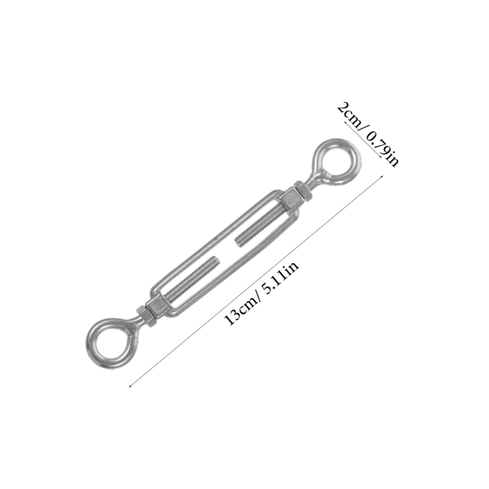MUCKLILY Wire Rope Accessories Eye and Eye Turnbuckles for Tensioning Cable Turnbuckle Strainer Hook Rope Tension Part Eye Turnbuckle Wire Tensioner Turnbuckle Hook Silver Stainless Steel