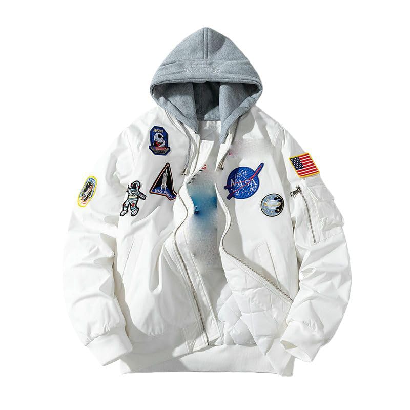 Blouson bomber de baseball pour homme en coton brodé coupe ample