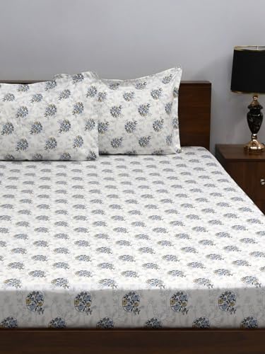 Image of Bombay Dyeing Mimosa 164 TC Microfiber Beige Double Size Bedsheet with 2 Pillow Covers