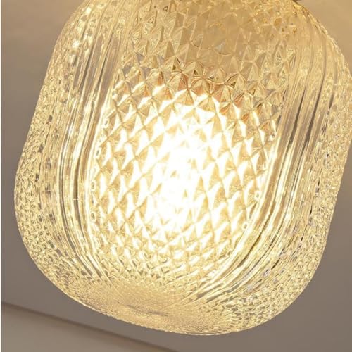 Lámpara de techo moderna de cristal y acabado dorado para pasillos sofisticados 7