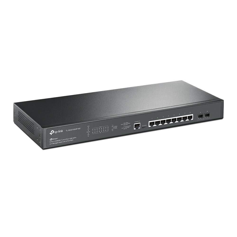 TP-Link Omada TL-SG3210XHP-M2 Switch administrable L2+ 8 Ports 2.5G et 2 Ports 10G SFP+ avec 8 Ports PoE+, Alimentation Totale de 240W