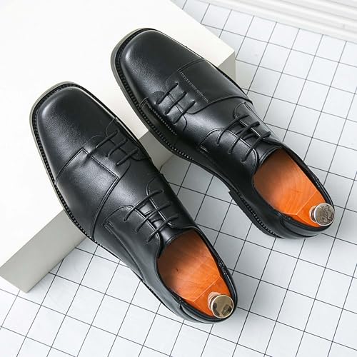 Men's Retro Casual Leather Shoes Classic Lightweight Comfortable Driving Riding Shoes Men's Business Dress Shoes Square Toe Dance Shoes3