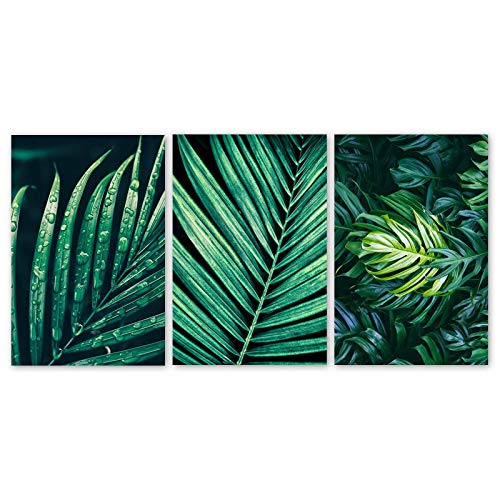 Peinture murale feuilles vertes pour créer un salon nature et moderne
