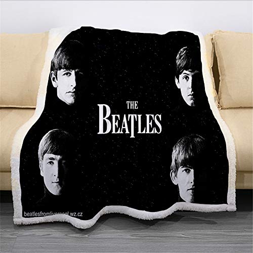 The Beatles Couverture plaid polaire extra douce & chaude pour adultes et enfants 100 % microfibre pour lit et… - Les Beatles, Paul McCartney, John Lennon, RIngo Starr, George Harrison The Beatles Couverture plaid polaire extra douce & chaude pour adultes et enfants 100 % microfibre pour lit et…