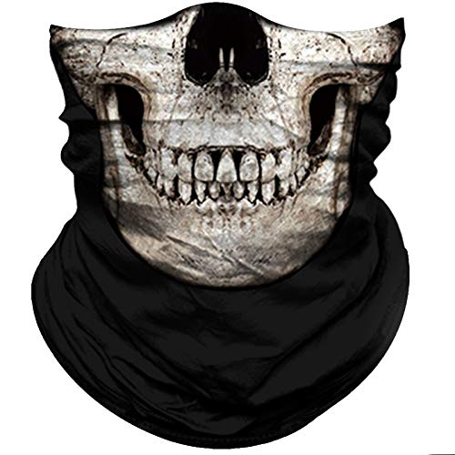 Image of Obacle Skull Face Mask Half for Dust Wind UV Sun Protection Seamless 3D Tube Mask Bandana for Men Women Durable Thin Breathable Skeleton Mask Motorcycle Riding Biker Fishing Cycling Sports Festival