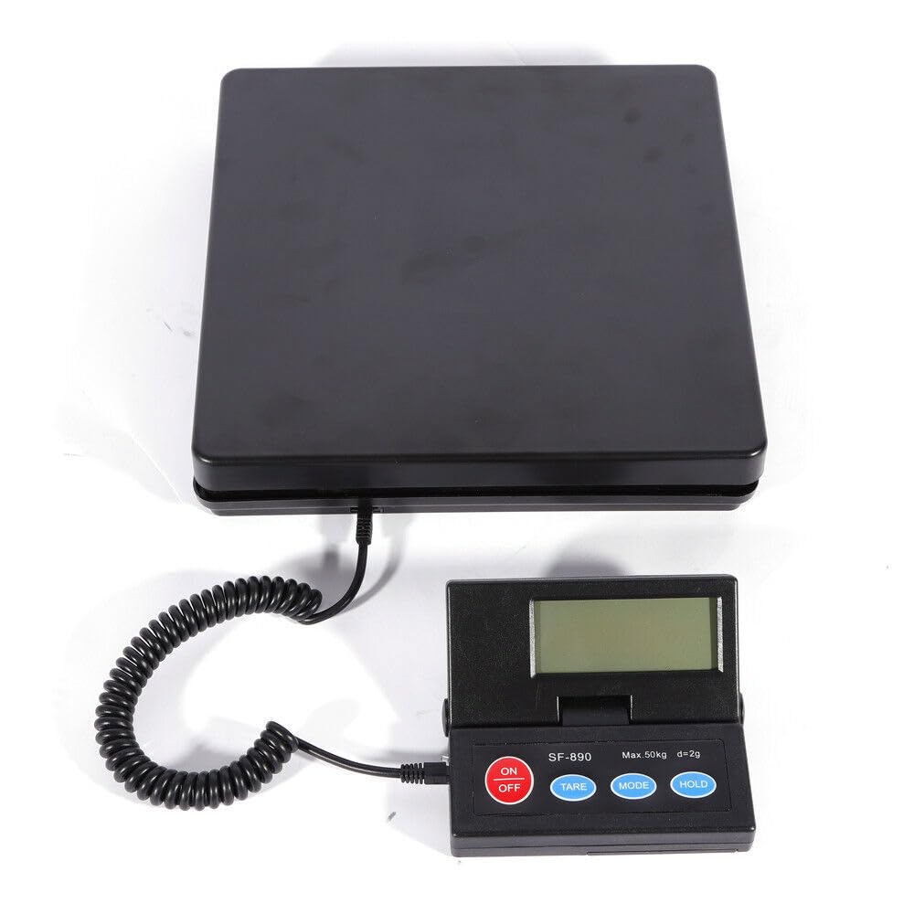 Bilancia digitale per pacchetti, 2 – 50 kg/110 lbs, bilancia elettronica, precisione di 1 g o 2 g/0,1 oz 4 diverse unità di misura (kg, g, oz, lb)