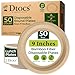 Dtocs Bamboo Fiber Plates 9 Inch Round (50) | Bamboo Plate Disposable Dinnerware Set for Party, BBQ, Dinner, Serving Platters, Charcuterie Boards | Sustainable Alternate to Plastic, Wood, Paper Plates 1