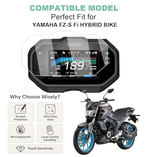 Wisely Premium Screen Guard for YAMAHA FZ-S Fi Hybrid Bike 2025 TFT ...