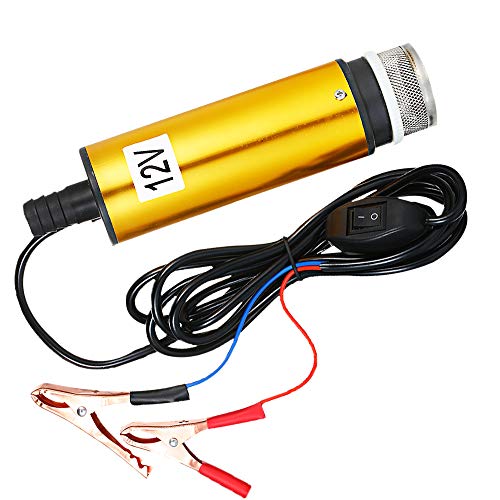 OWSOO Bomba Submersível DC 12V/24V para Bombeamento de Óleo Diesel Água 51mm Óleo de Água Bomba de T